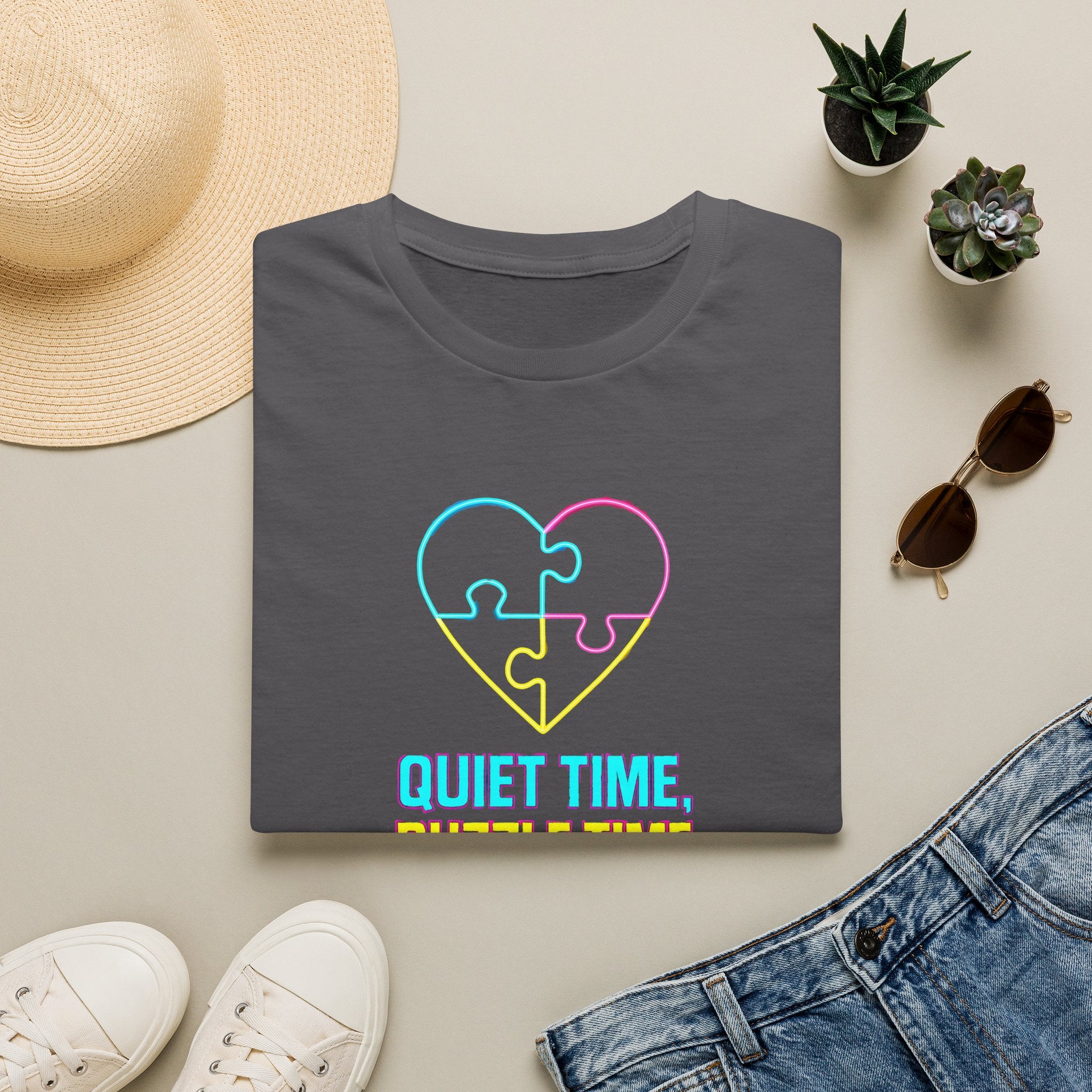 Puzzle Time Neon Heart T-Shirt