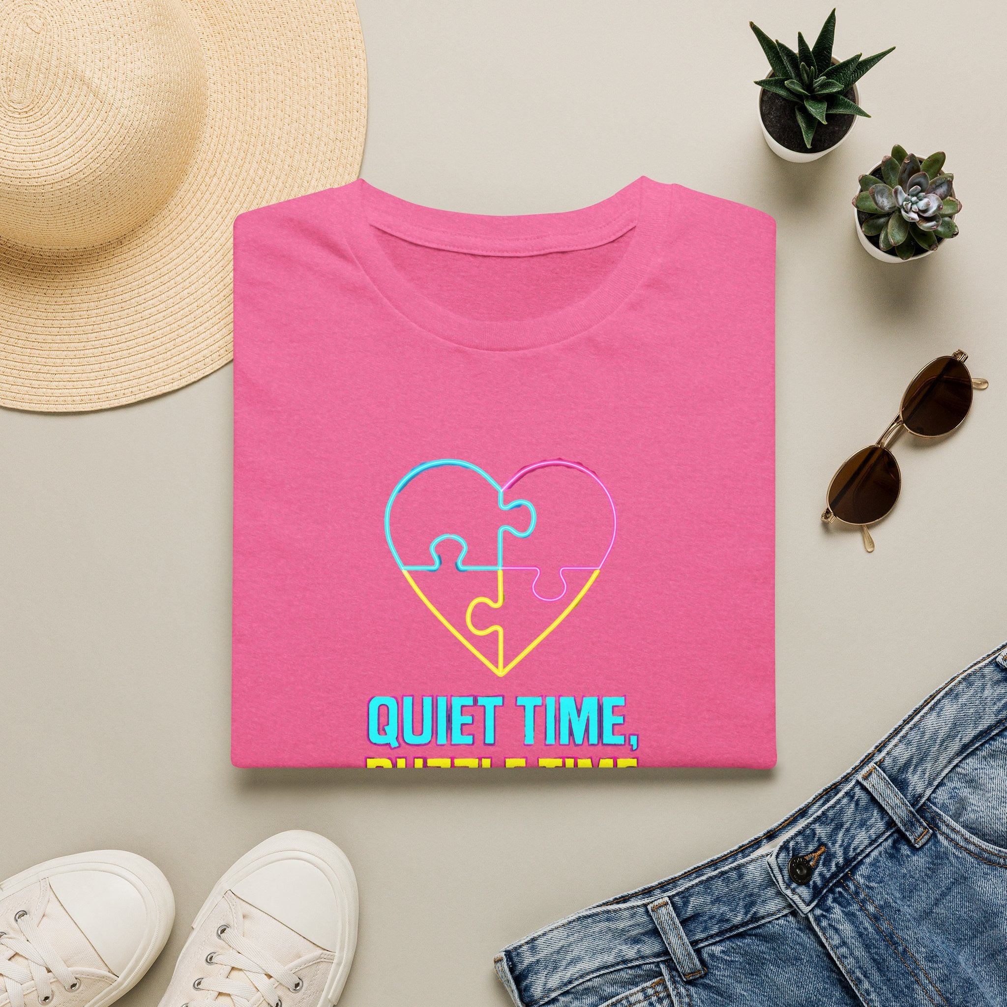 Puzzle Time Neon Heart T-Shirt