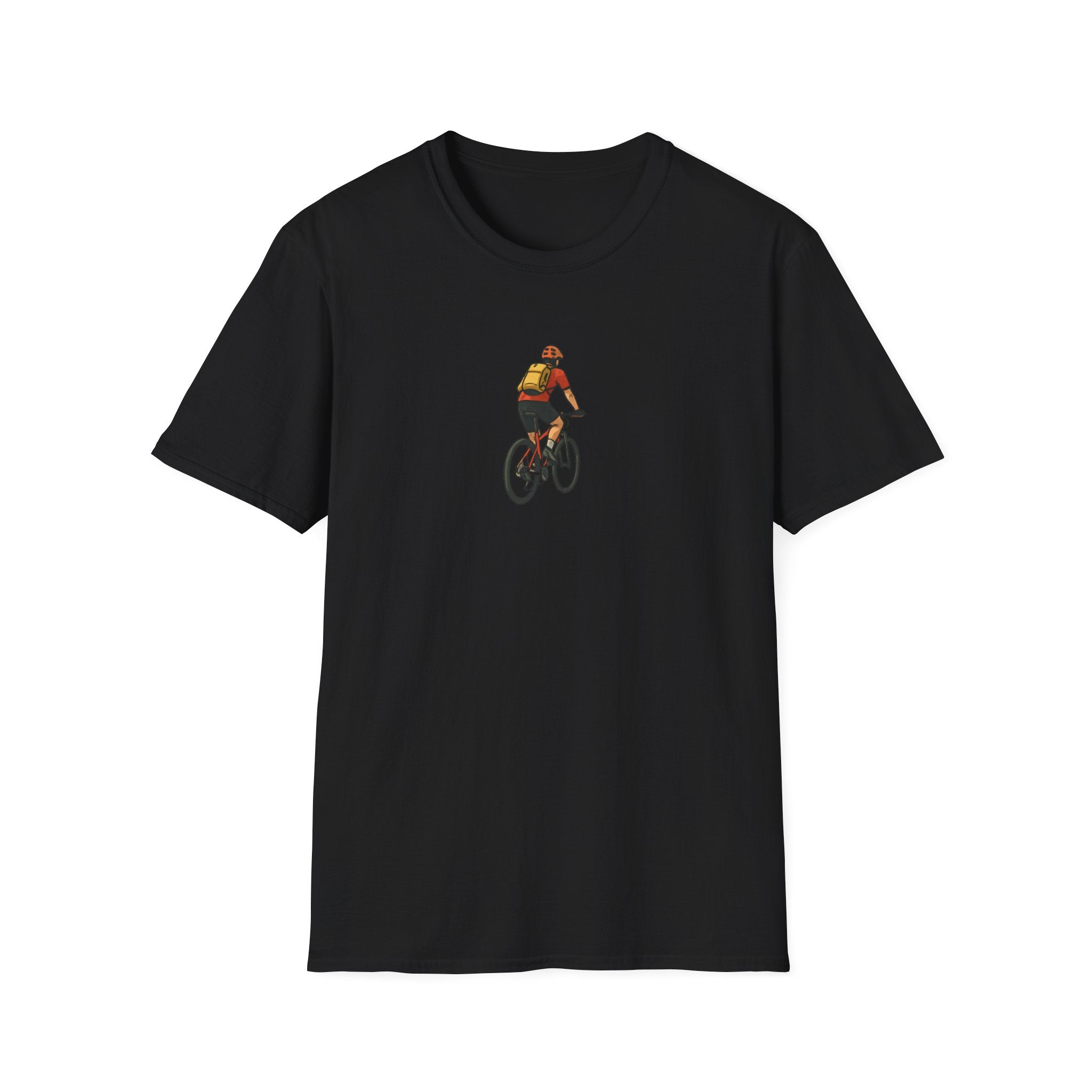 Cyclist with Backpack T-Shirt