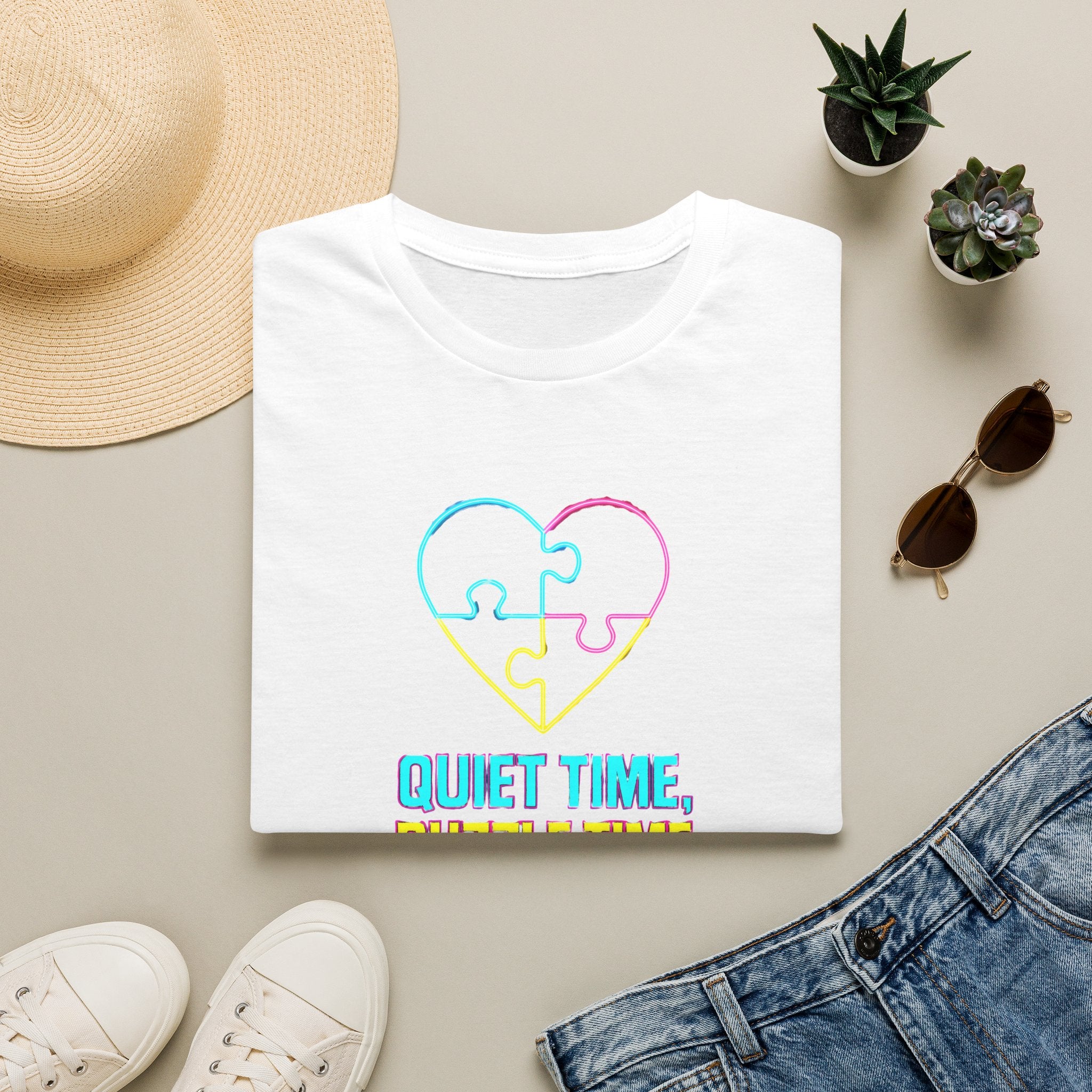 Puzzle Time Neon Heart T-Shirt