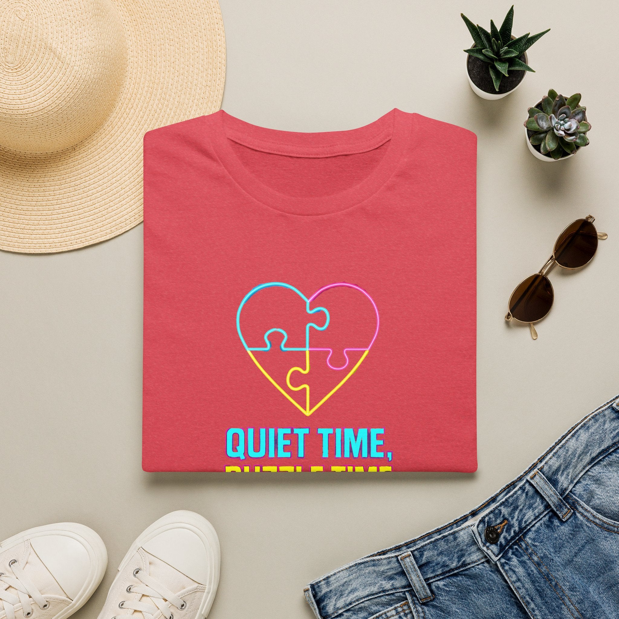 Puzzle Time Neon Heart T-Shirt